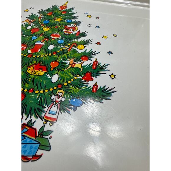 Ullman Co. Vintage Plastic Cookie Tray Platter Plate Christmas Tree & Presents - Picture 10 of 13